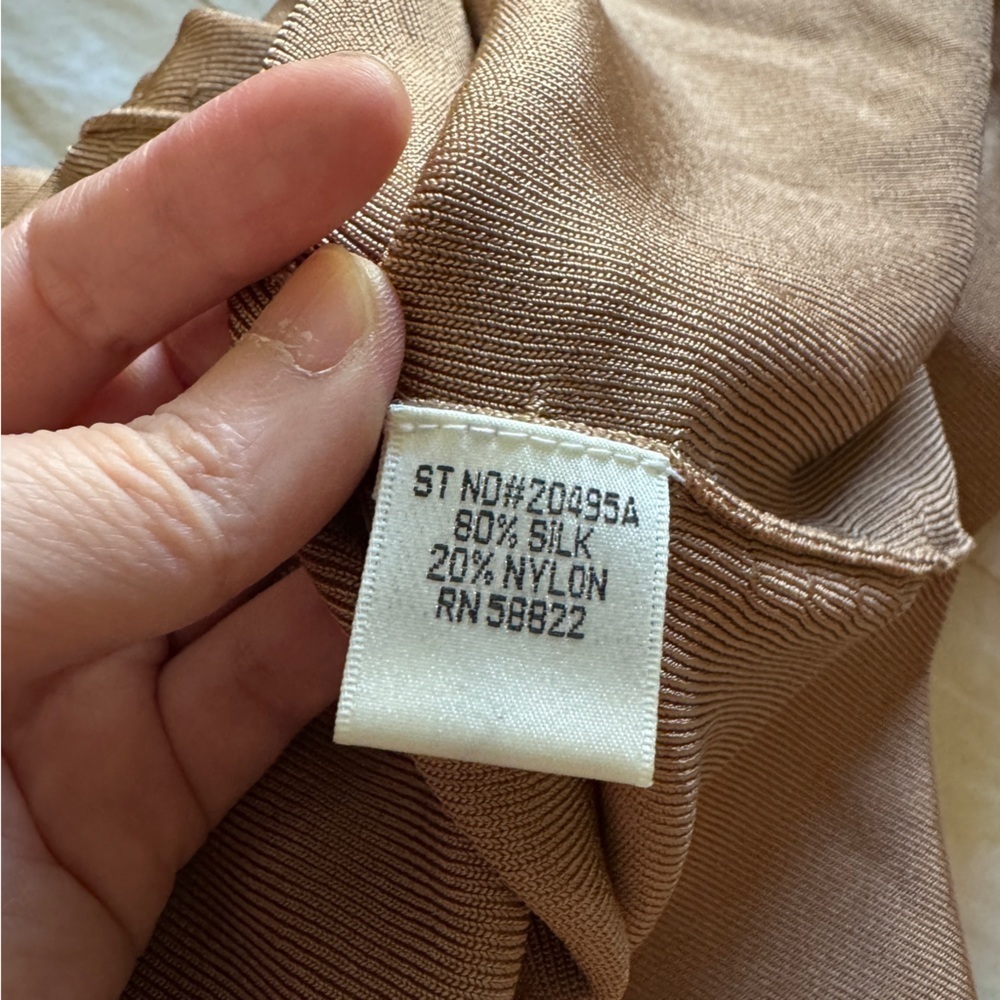 Max Studio Camel Silk Blend Open Cardigan S - Picture 5 of 5